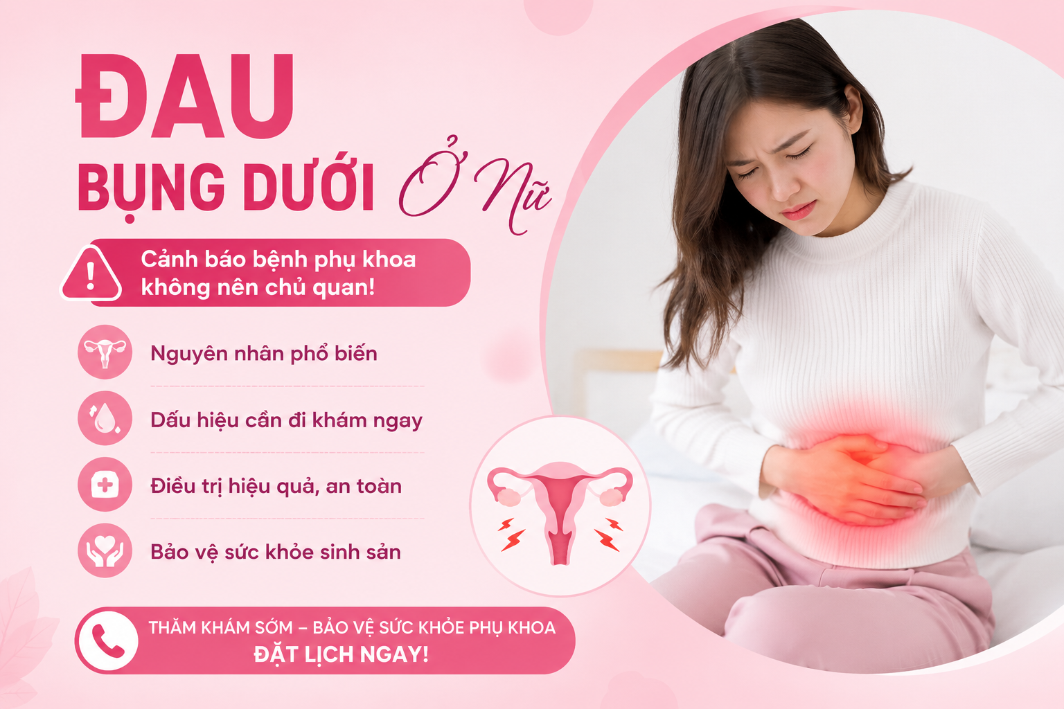 Đau bụng dưới ở nữ là bệnh gì có nguy hiểm không?