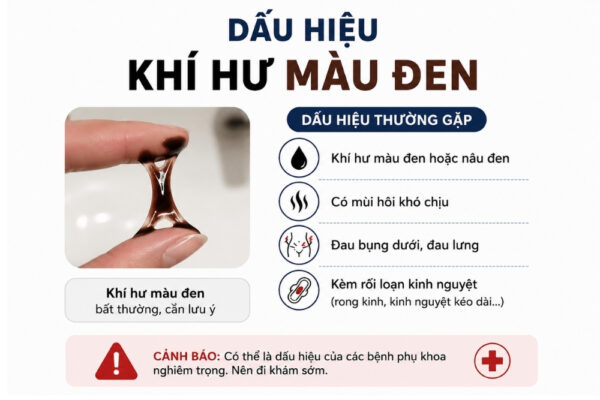 Khí hư có màu đen cảnh báo điều gì? có nguy hiểm không?