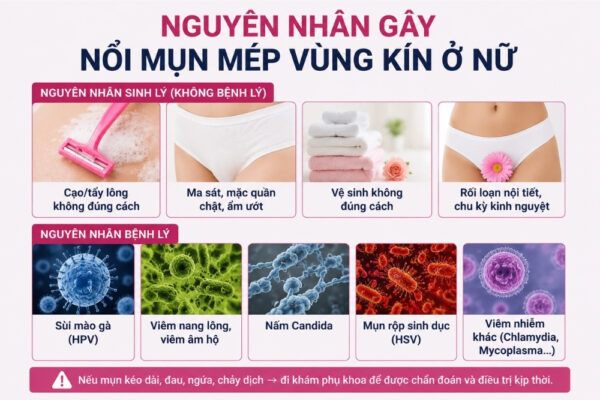 Nổi Mụn Mép Vùng Kín Nữ: Nguyên Nhân Và Cách Xử Lý