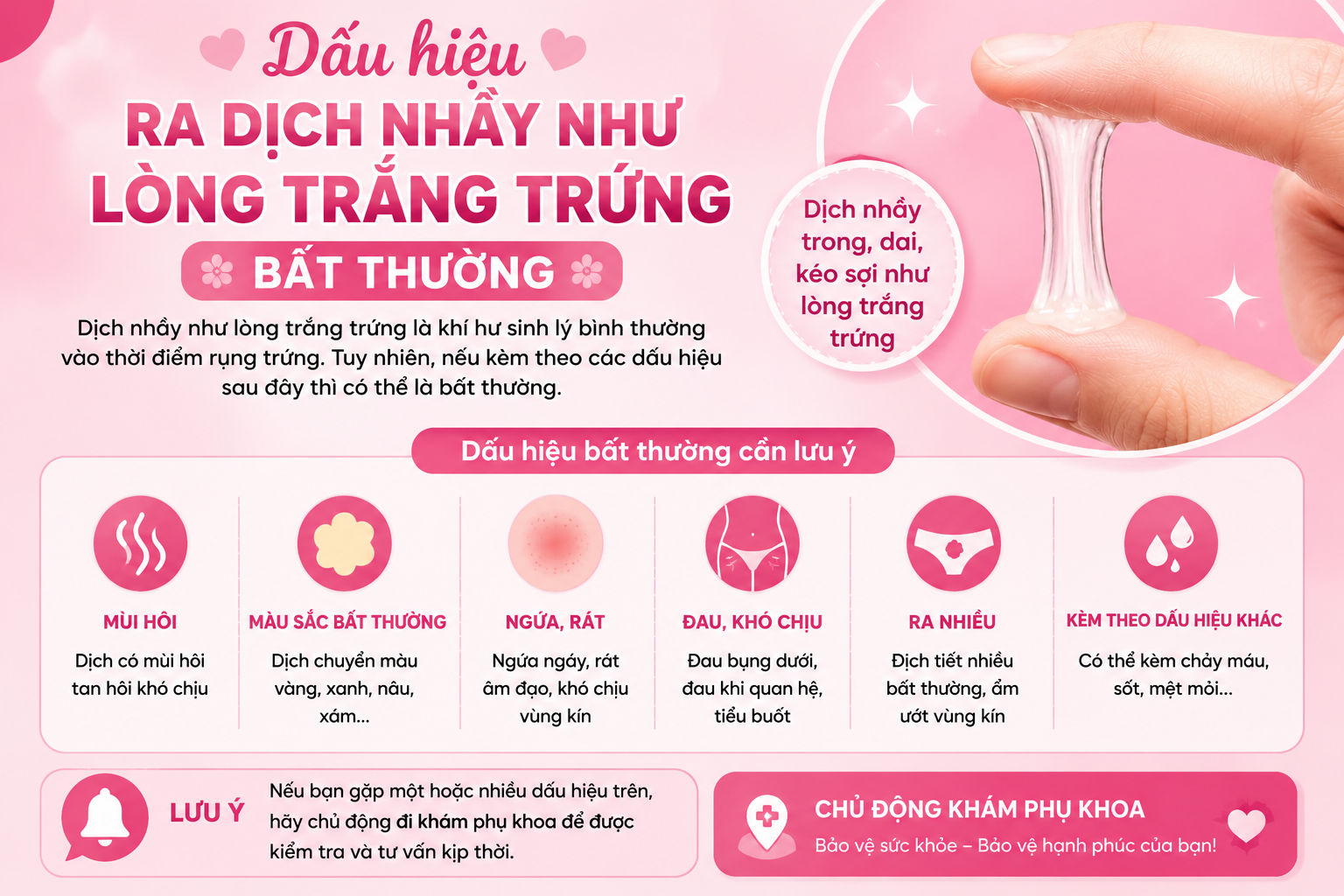 Ra Dịch Nhầy Như Lòng Trắng Trứng Là Dấu Hiệu Bệnh Gì? Có Nguy Hiểm Không?